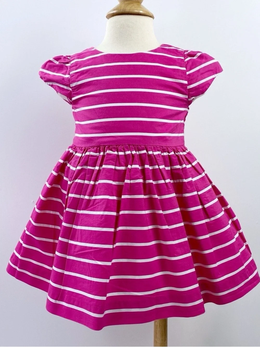Ralph Lauren Fuchsia and White Striped Fit-and-Flare Dress
